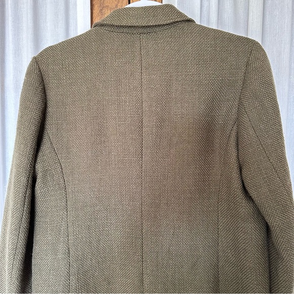 J. Jill Olive Wool Blend Tweed Relaxed Blazer Jacket - Picture 5 of 12